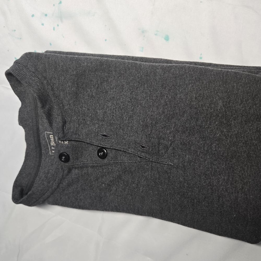 Gray Henley Shirt with Buttons